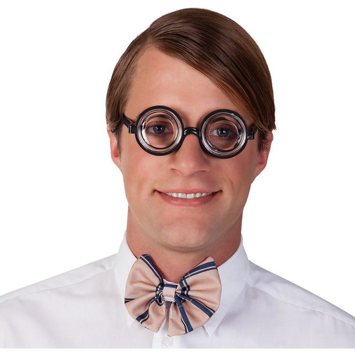 Brille doof Nerd runde Gläser