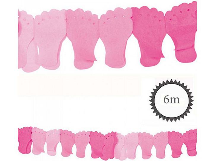 Girlande Babyfuß rosa 6m