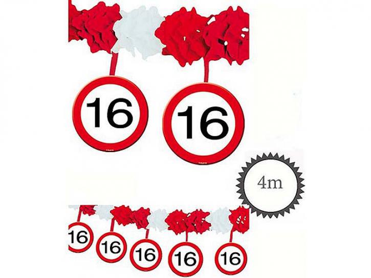 Girlande Verkehrsschild 16 4m