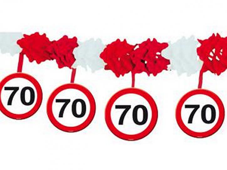 Girlande Verkehrsschild 70 4m