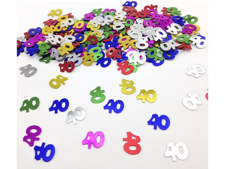 Tischkonfetti Zahl 40 bunt 14g