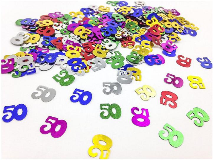 Tischkonfetti Zahl 50 bunt 14g