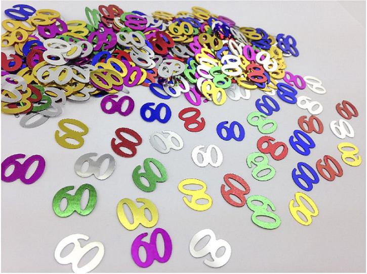 Tischkonfetti Zahl 60 bunt 14g