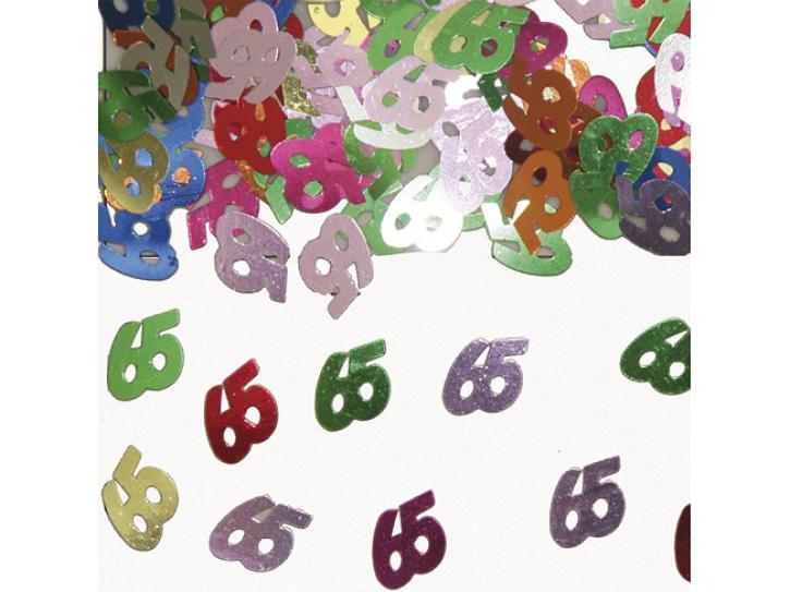 Tischkonfetti Zahl 65 bunt 14g