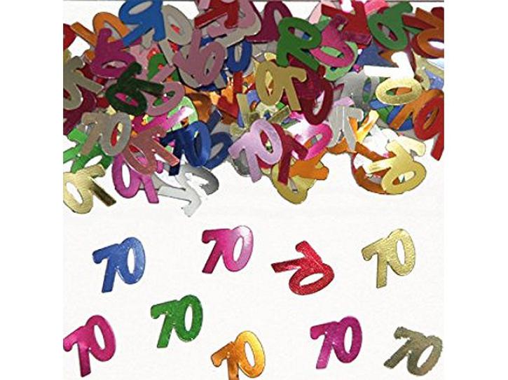 Tischkonfetti Zahl 70 bunt 14g