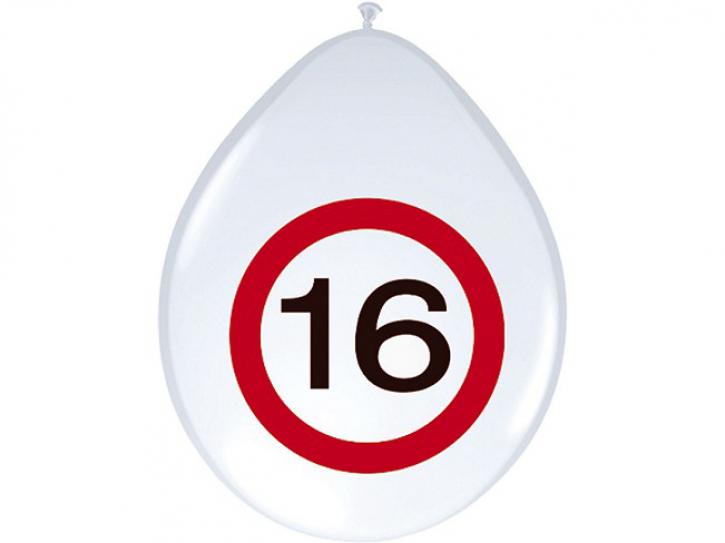 Latexballon Verkehrsschild 16  8 Stk.