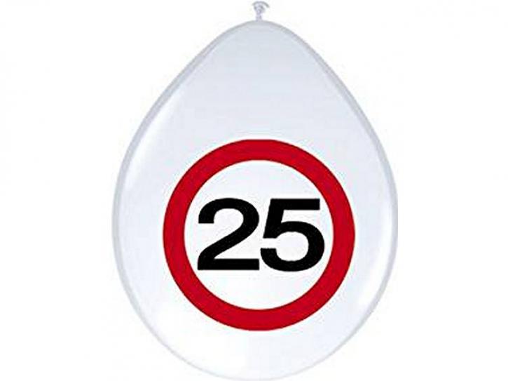 Latexballon Verkehrsschild 25  8 Stk.