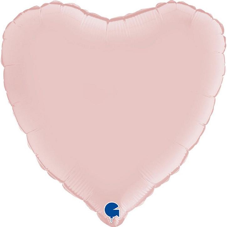 Folienballon Herz Satin pastell rosa 45cm