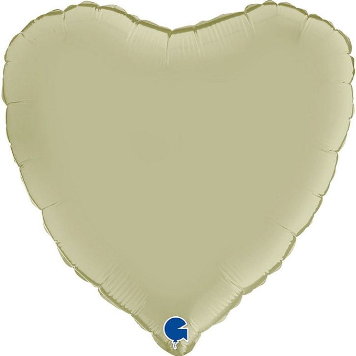 Folienballon Herz Satin olivgrün 45cm