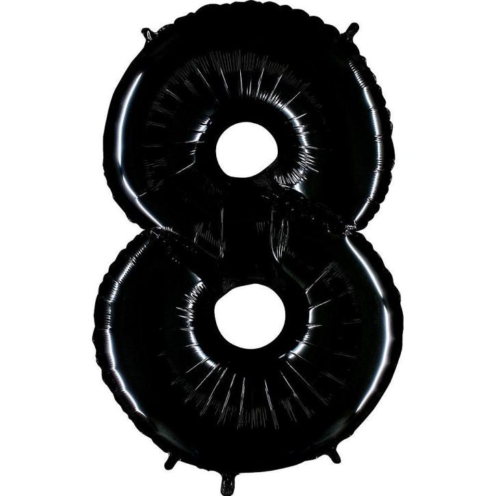 Folienballon Zahl 8 schwarz
