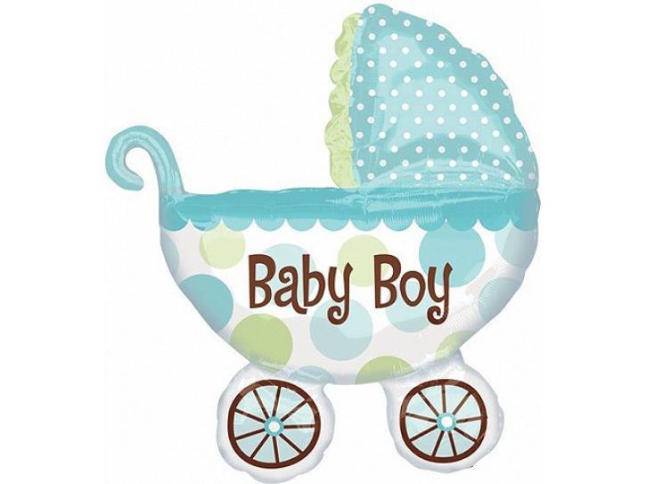 Folienballon Kinderwagen Baby Boy