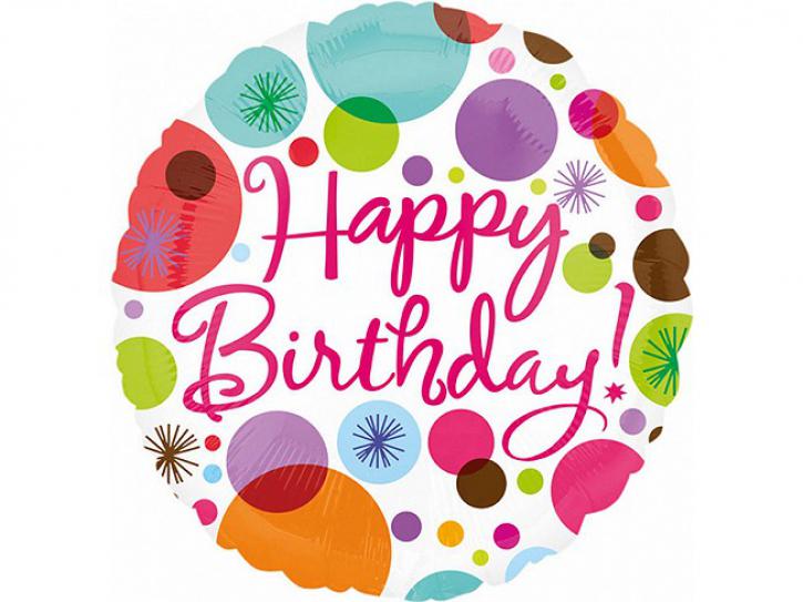 Folienballon Kreis Happy Birthday