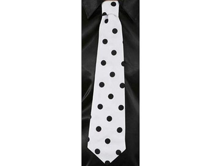 Krawatte weiß gepunktet gebunden