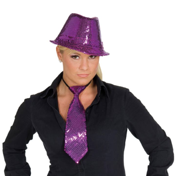 Hut Discoqueen Pailletten lila