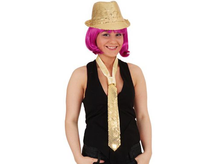 Hut Discoqueen Pailletten gold