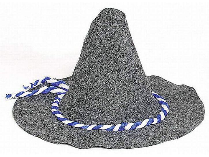 Bayernfilzhut mit blau/weißer Kordel