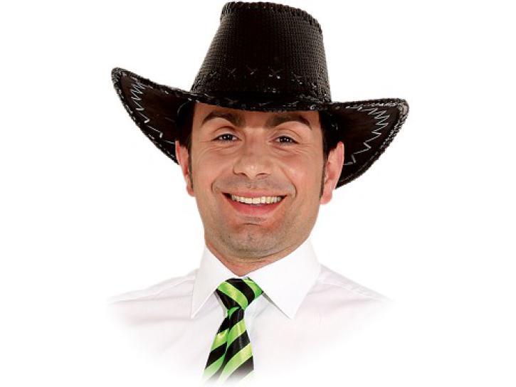 Cowboyhut Pailletten schwarz