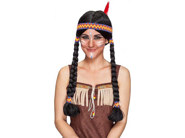 Perücke Apache lang mit Haarband