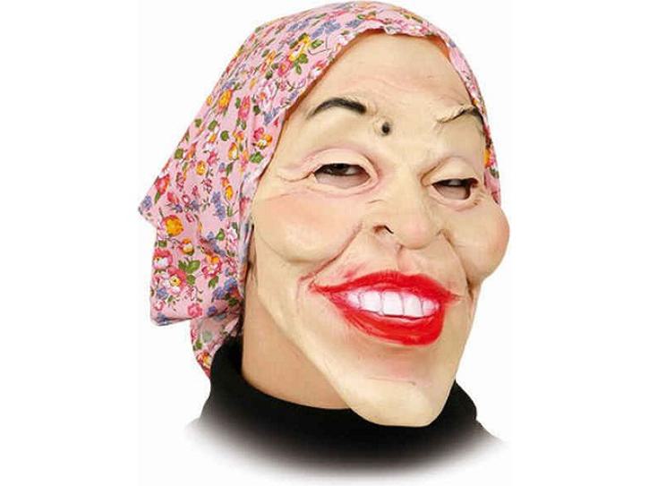 Maske Alte Frau mit Kopftuch