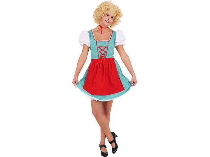 Dirndl mit Schürze grün/rot Gr.40