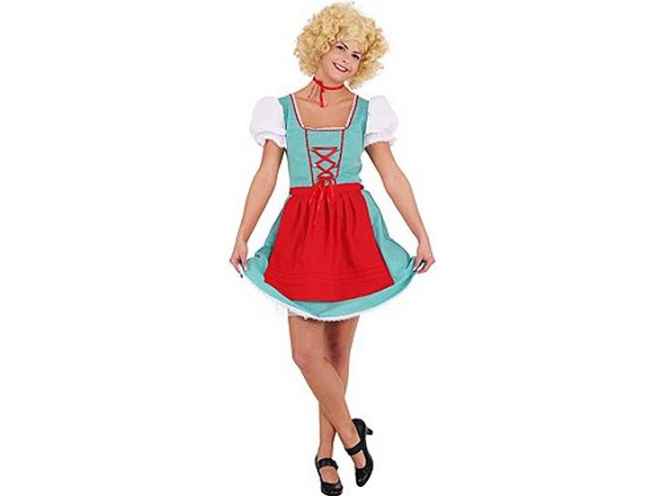 Dirndl m. Schürze grün/rot Gr.42