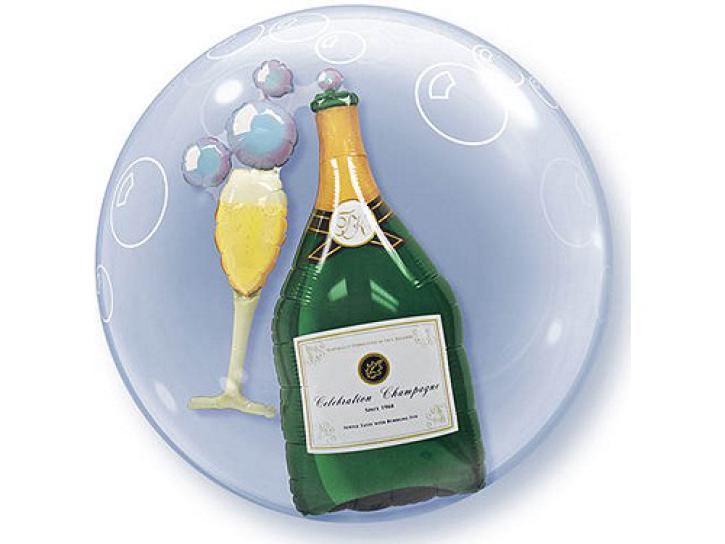 Luftballon Bubble Double Champagne 24