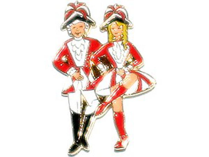 Karnevalspin Tanzpaar rot/weiß
