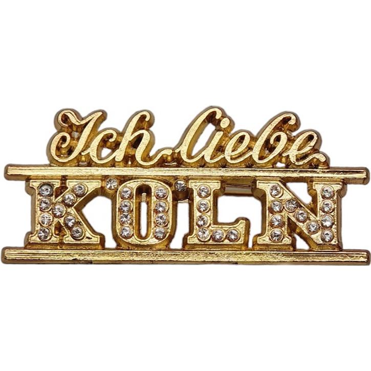 Brosche  Ich liebe Köln goldfarbig