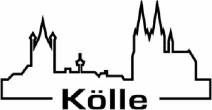 Aufkleber Kölle mit Skyline schwarz