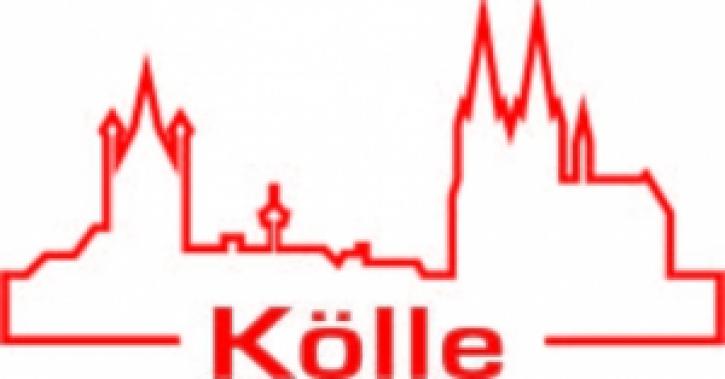 Aufkleber Kölle mit Skyline rot