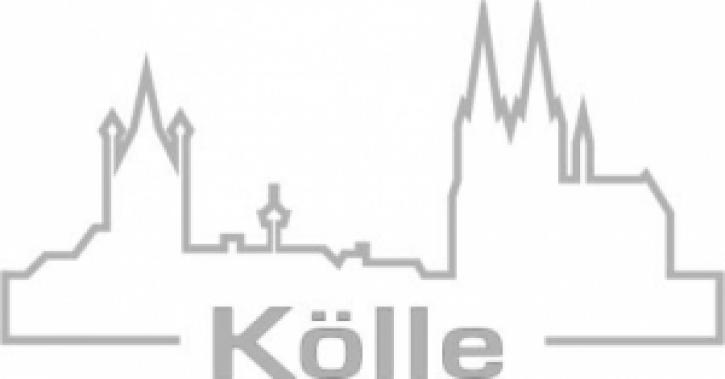 Aufkleber Kölle mit Skyline silber