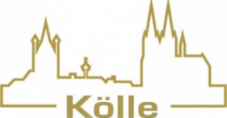 Aufkleber Kölle mit Skyline gold