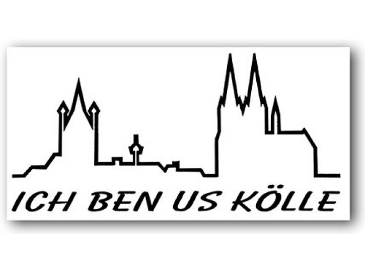 Aufkleber ICH BEN US KÖLLE m. Skyline schwarz