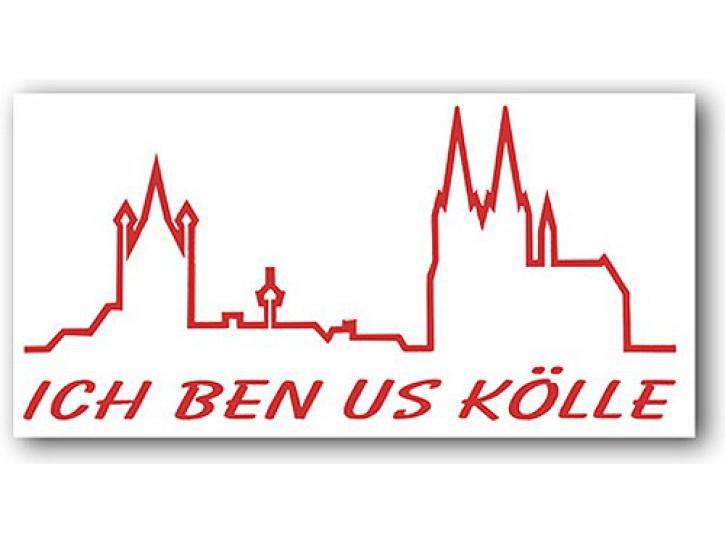 Aufkleber ICH BEN US KÖLLE m. Skyline rot