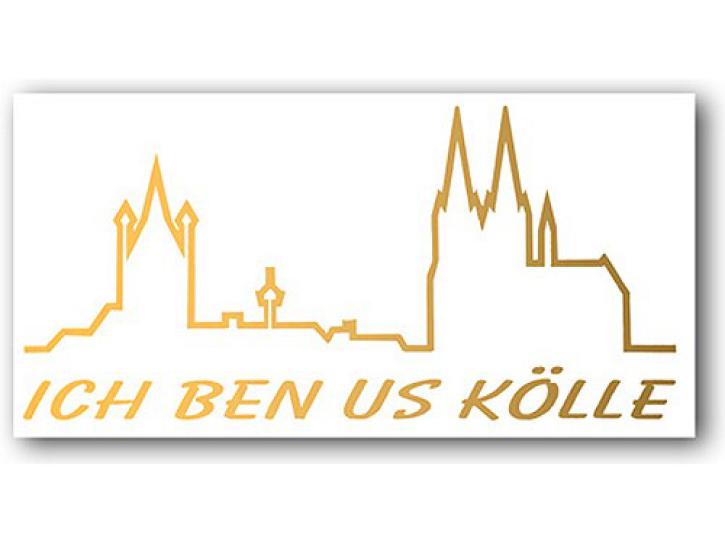 Aufkleber ICH BEN US KÖLLE m. Skyline gold