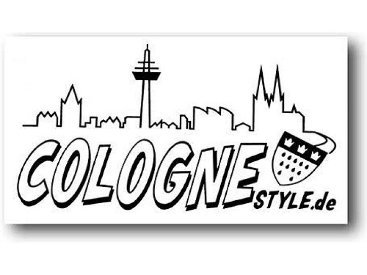 Aufkleber COLOGNE STYLE m. Skyline schwarz