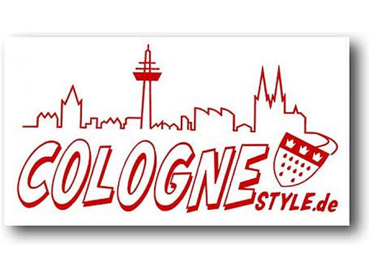 Aufkleber COLOGNE STYLE m. Skyline rot