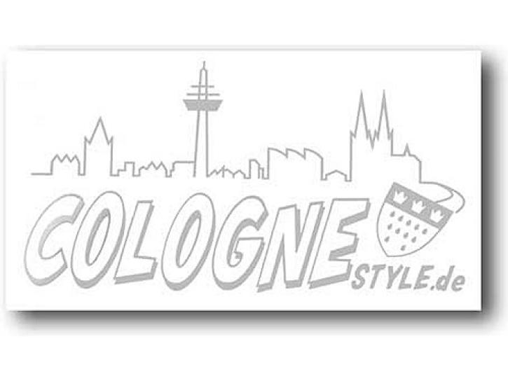 Aufkleber COLOGNE STYLE m. Skyline silber