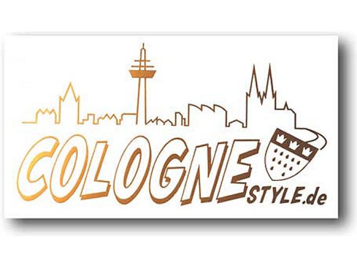 Aufkleber COLOGNE STYLE m. Skyline gold