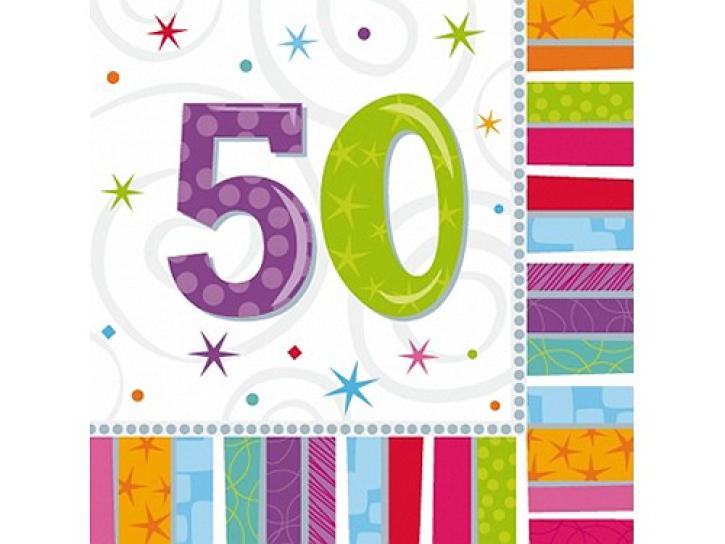 Servietten radiant 50. Geburtstag 16 Stk.