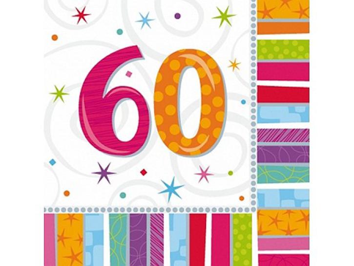 Servietten radiant 60. Geburtstag 16 Stk.