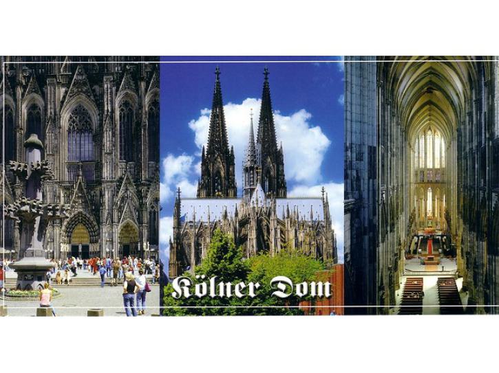 Postkarte Panorama Kölner Dom