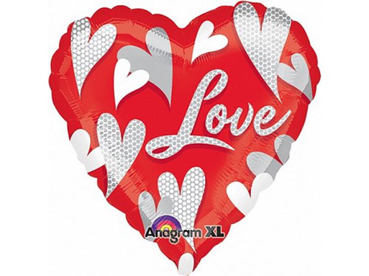 Folienballon Hearts Love Ballon ca. 81 cm