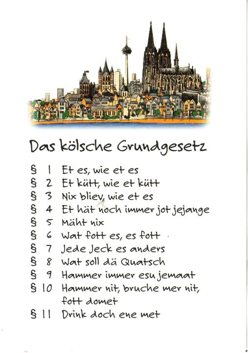 Postkarte Das kölsche Grundgesetz