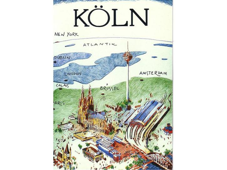 Postkarte Kölnzeichnung