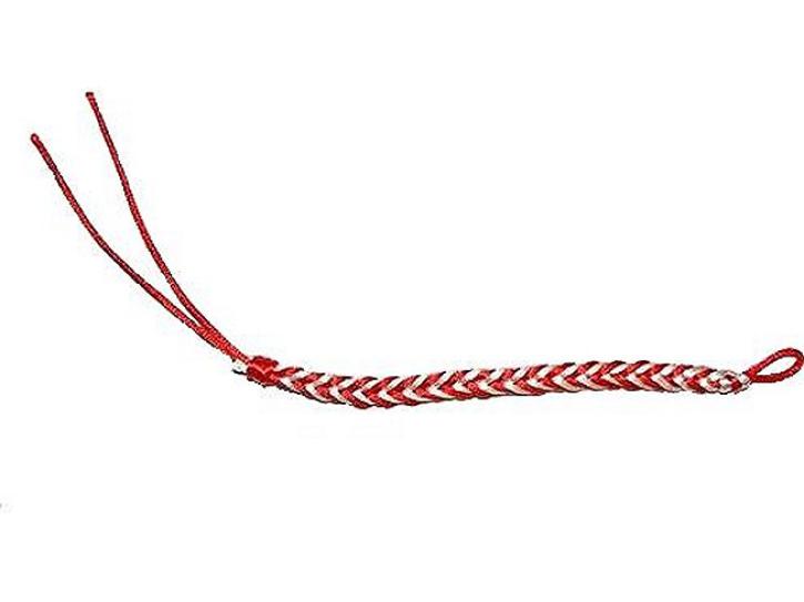 Armband geflochten weiß/rot