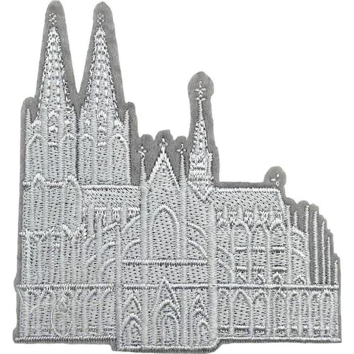 Bügelbild Kölner Dom silber klein