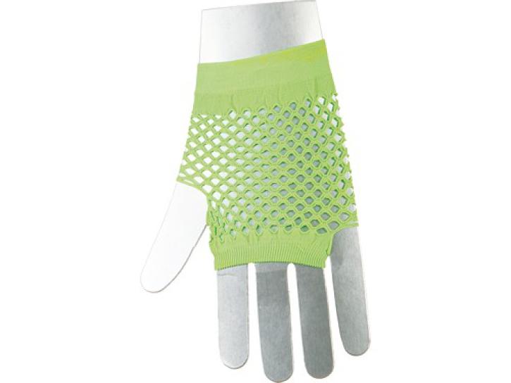 Netzhandschuhe fingerlos, kurz neongrün