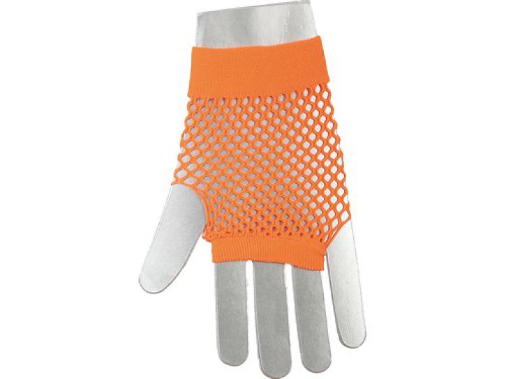 Netzhandschuhe fingerlos, kurz neonorange