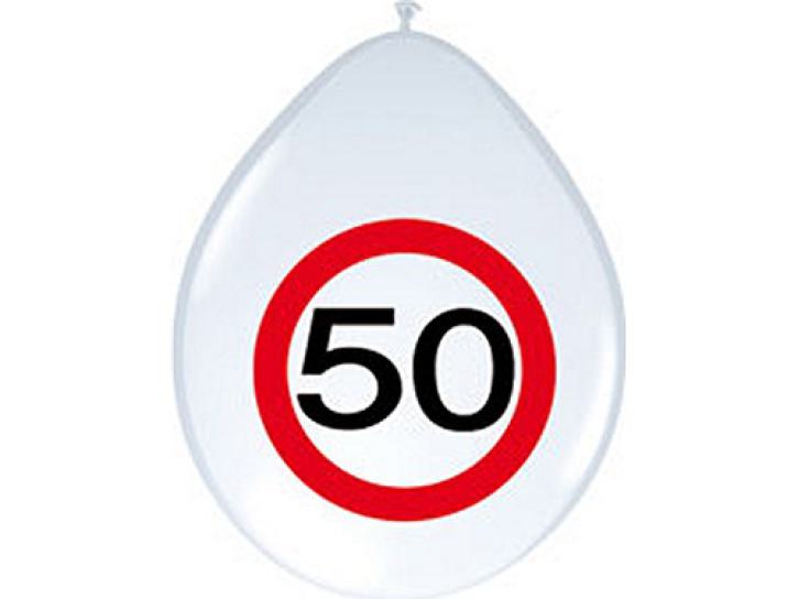 Latexballon Verkehrsschild 50 8 Stk.